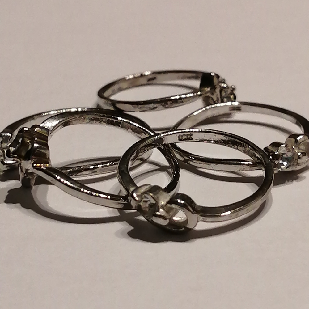 10K Minimalist White Gold Stamped Rings (5) - Picture 5 of 5